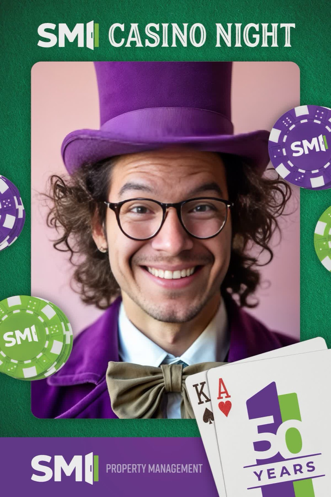 AI photo booth sample showing a guest transformed into a candy-maker character, from a Salem, Oregon casino night