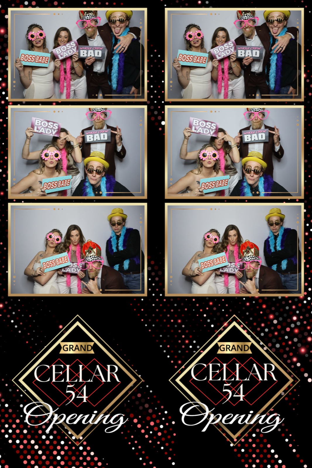 Photo booth print from the Cellar 54 grand opening in Salem, Oregon