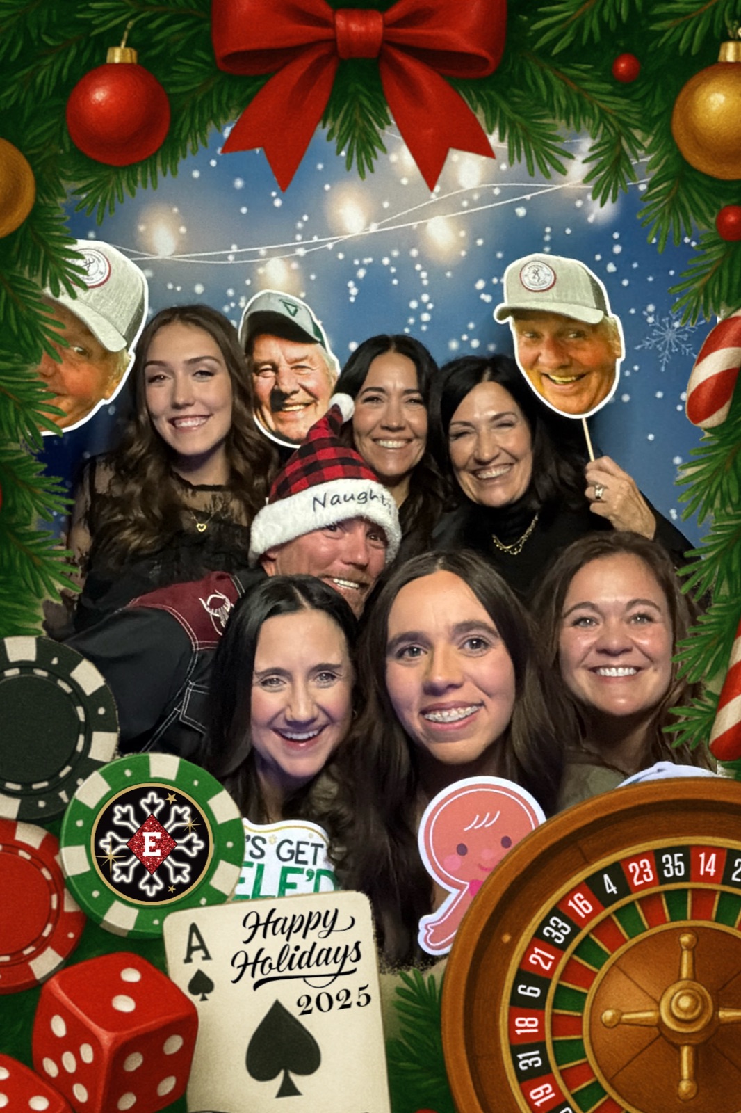 Photo booth print from an Emery and Sons company event