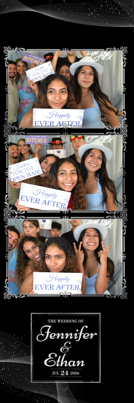 Companion booth photo strip from Jennifer and Ethan's wedding at West Hills Vineyards near Salem, Oregon