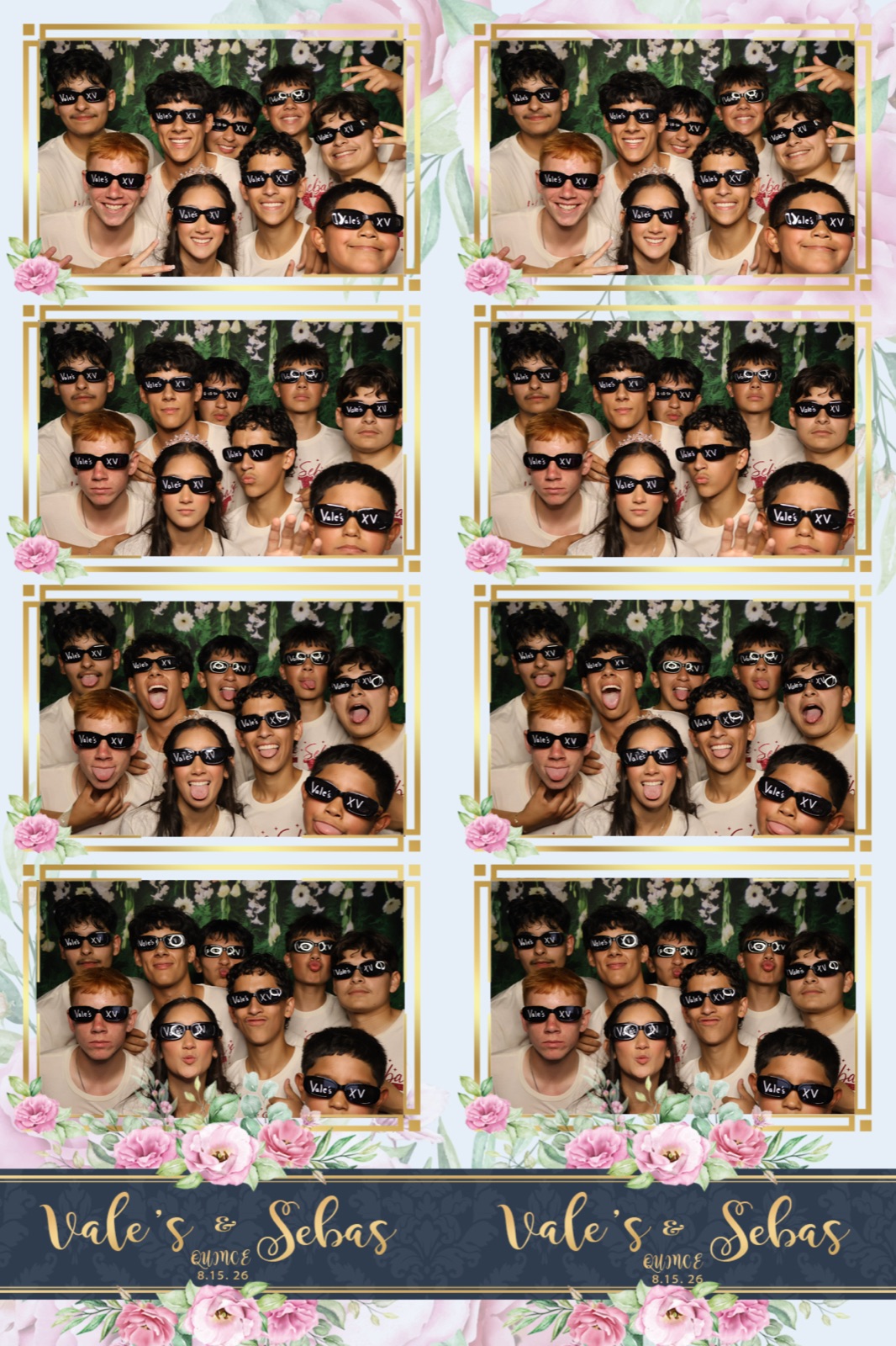 Photo booth print from an Oregon quinceañera celebration