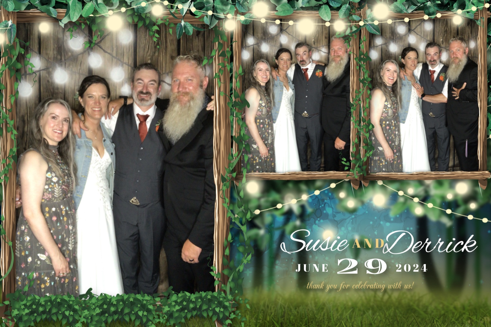 Photo booth print from Susie and Derrick's Oregon wedding